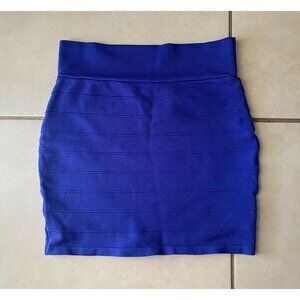 Cherry K. Skirt Juniors Size L Blue Stretch Bodycon Mini
